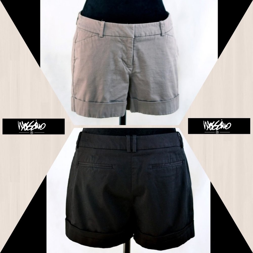 SET Mossimo Stretch Dress Shorts Tan & Black sz 8